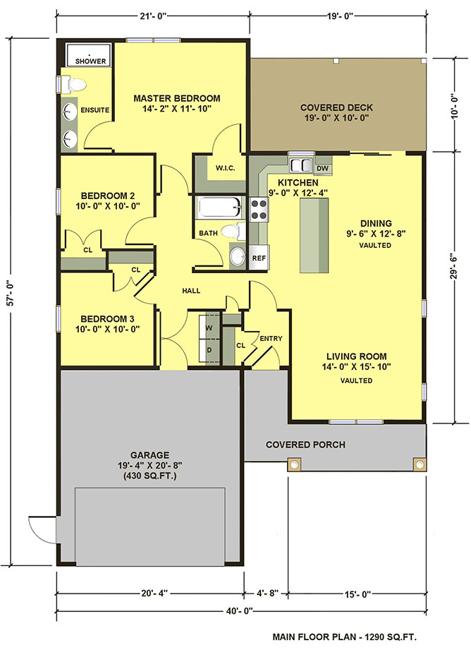 Floor plan of the Delicious home, Valley Garden Home Collection
